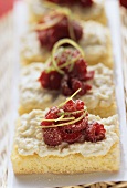 Raspberry and ricotta slices