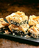 Filo pastry with spinach and cheese filling