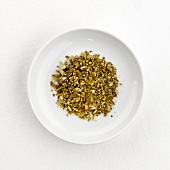 Mistletoe tea (dry) on plate