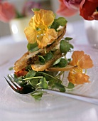 Watercress salad with white bread