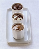 Various nut creams in small bowls