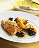 Roast chicken with lemons and olives