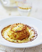 Goat's cheese soufflé with thyme