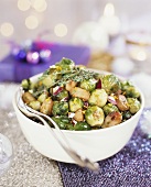 Brussels sprouts with bacon and onions for Christmas