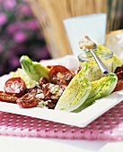 Dried tomatoes with lettuce hearts for picnic