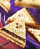 Sweet triangles, filled with chocolate cream, for children