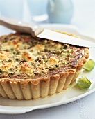 Feta and pea tart with basil