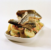 Potato salad with herring