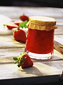 Strawberry jam in jar