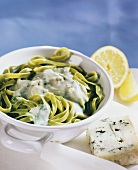 Green tagliatelle with Gorgonzola sauce