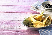 Baked fennel with olives and rosemary (Greece)