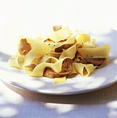 Tagliatelle with sausage and truffles