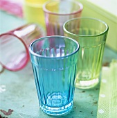 Empty coloured glasses