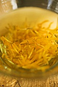 Marigold tea (overhead view)