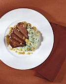 Duck breast with cucumber salad