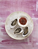 Oysters with chilli tomato jam