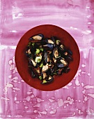 Steamed mussels with celery