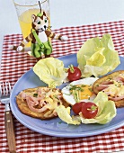 Rösti with ham and cheese topping for children