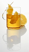 Lemon tea in a glass