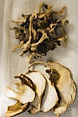 Dried ceps and funnel chanterelles