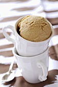 Coffee ice cream in coffee cup