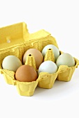 Six eggs in an egg box