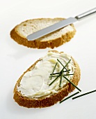 Bread and butter with chives