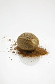 Nutmeg on ground nutmeg