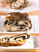 Poppy seed plait, partly sliced