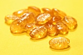 Several honey sweets on yellow background