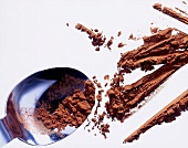 Cocoa powder with spoon