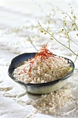 Short-grain rice with saffron threads