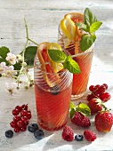 Two non-alcoholic fruit cocktails