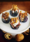 Figs stuffed with blue cheese and walnuts