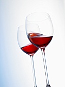 Rosé wine swirling in a glass