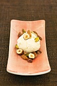 Ice cream with candied nuts