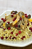 Couscous with chicken, mushrooms and cranberries