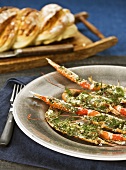 Norway lobsters au gratin with dill