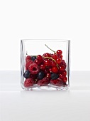 Mixed berries in glass bowl