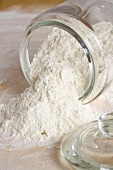 Upset jar of flour
