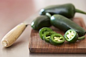 Green chillies, whole and cut into rings