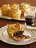 Venison pies and a glass of red wine