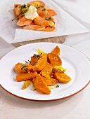 Roasted sweet potatoes with thyme