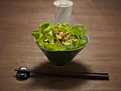 Lettuce with marinated tofu