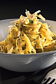 Fettuccine with truffle oil, garlic and parsley