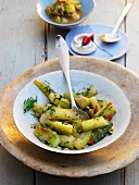 Gherkins with dill and chilis