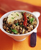Green lentils with lemon and chili pepper, India