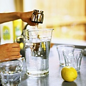 Filling jug with tap water