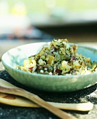 Potato salad with onions and gherkins