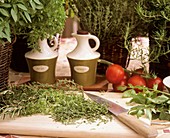 Chopping Provencal herbs